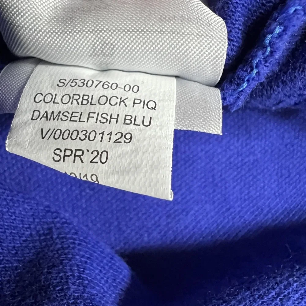 Banana Republic Polo Shirt Mens XL Blue Organic Cotton Pique Colorblock Casual